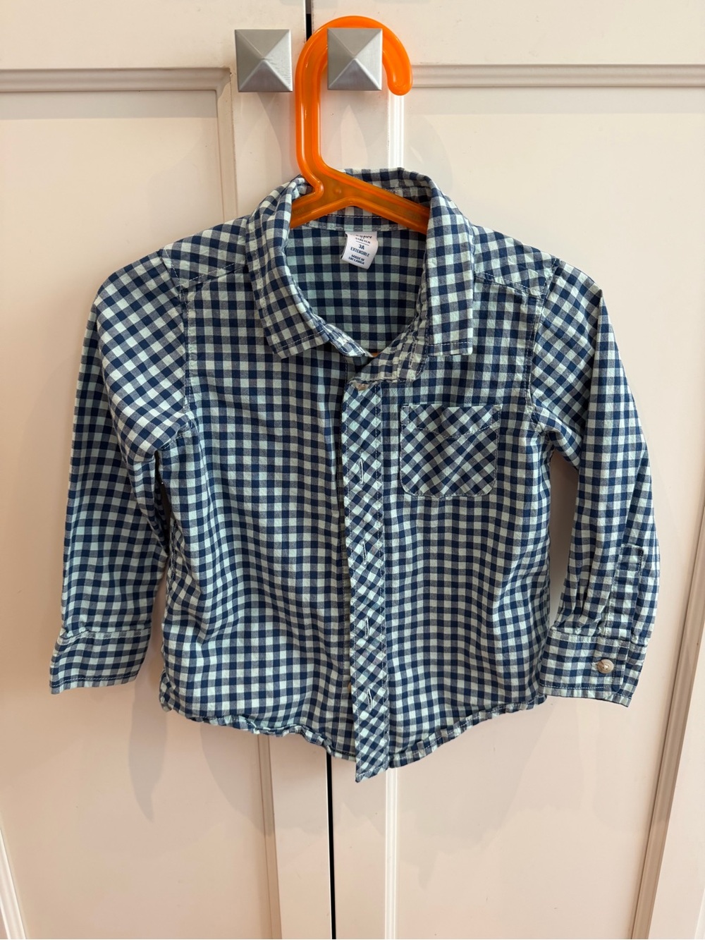 Old navy 3t navy & light blue checker Button-Up Shirt